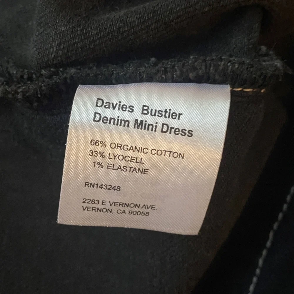 Reformation Davies bustier corset denim little black mini dress size 2 - Picture 7 of 8